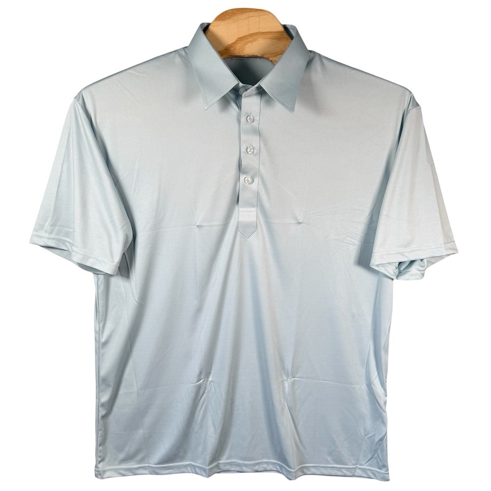 Collars &‎ Co. Polo Shirt Mens 2XL Blue Dress Collar Button Down Short Sleeve